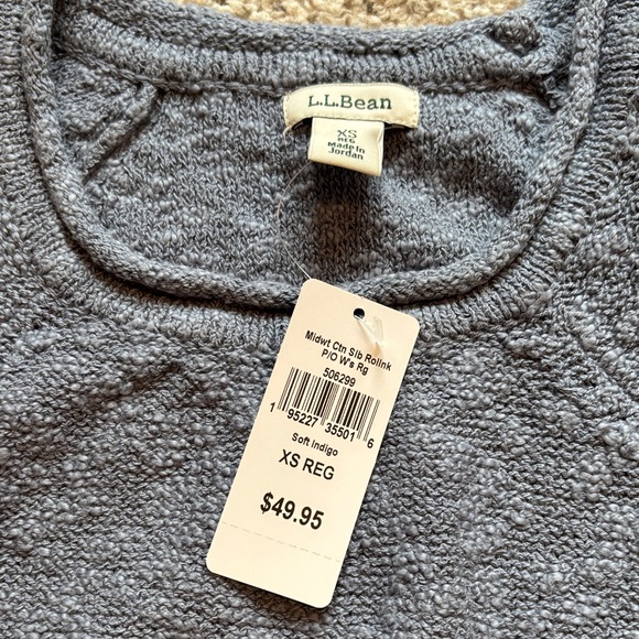 LL Bean Rolled Neck Gray-Blue Sweater - Picture 2 of 4